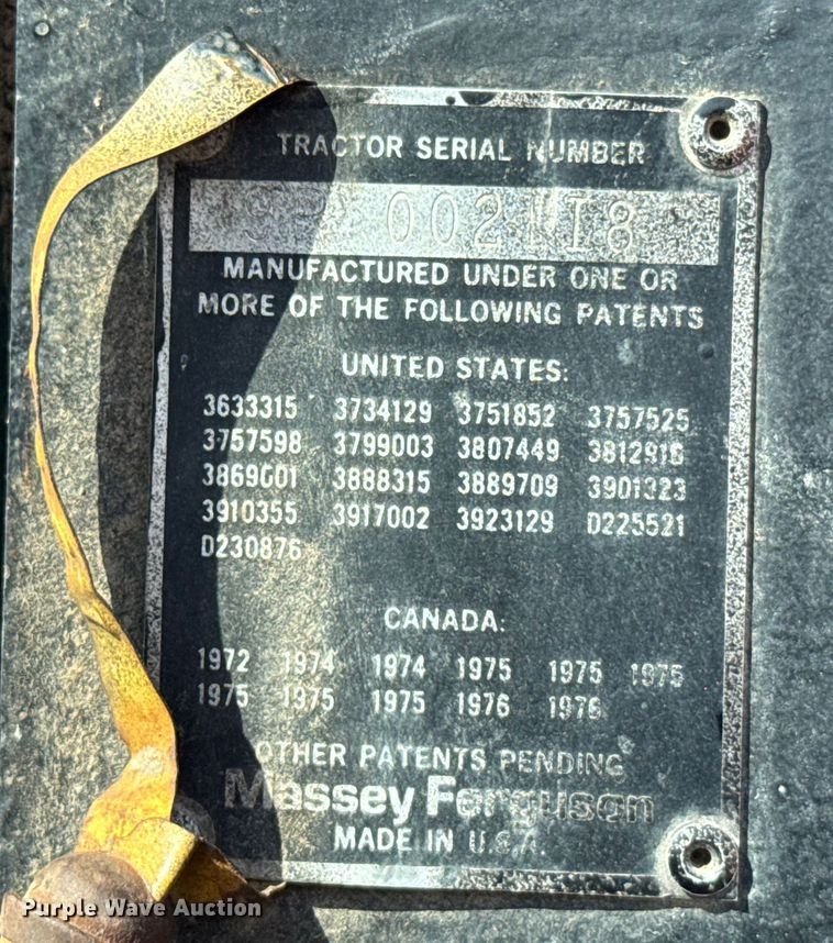 image for item ER2499 1978 Massey Ferguson 2705 tractor