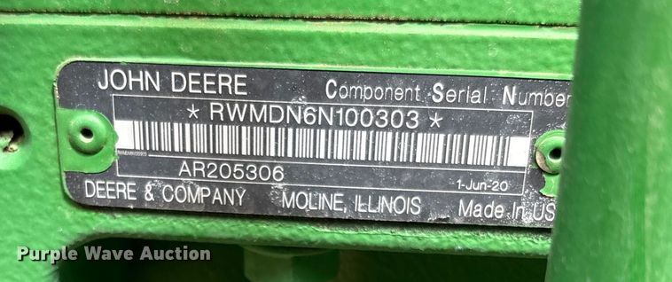 image for item EU4663 2020 John Deere 8R250 MFWD tractor