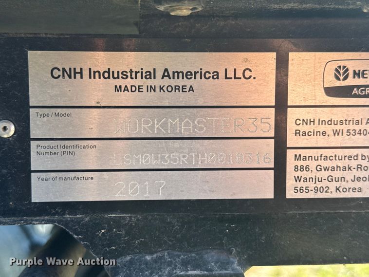 image for item EV1952 2017 New Holland Workmaster 35 MFWD tractor
