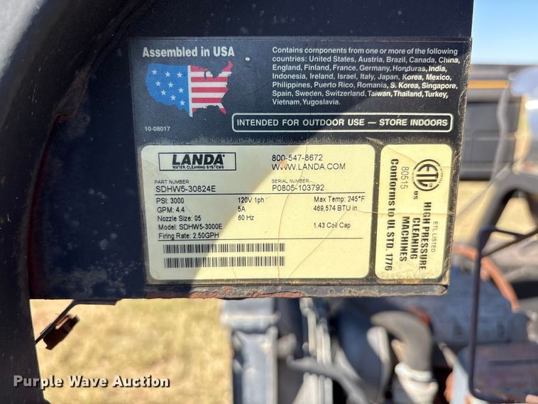image for item IE9223 (2) Land SDHW5-30824E hot pressure washers
