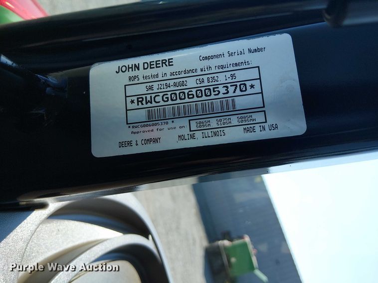 image for item NU9729 John Deere 5095M MFWD tractor