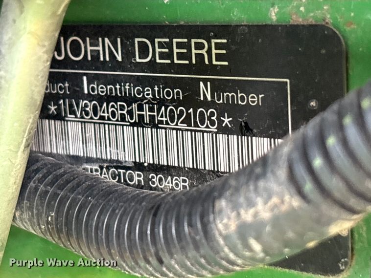 image for item YA1155 2017 John Deere 3046R MFWD tractor