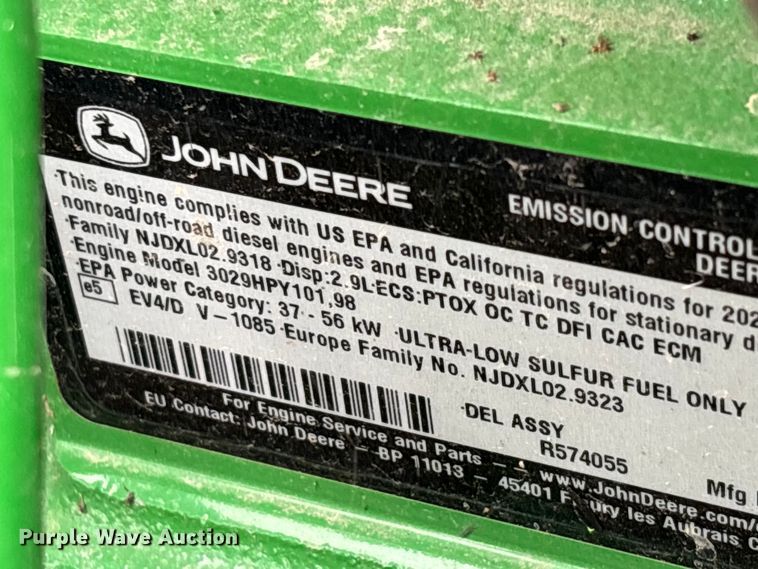 image for item YA1160 2022 John Deere 5065E MFWD tractor
