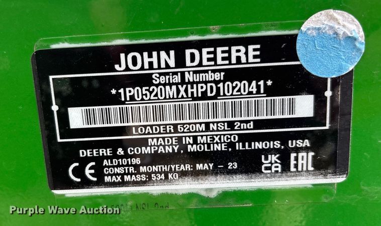image for item YA1160 2022 John Deere 5065E MFWD tractor