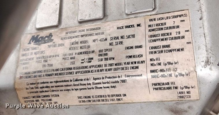 image for item DP8897 2008 Mack 813 Granite roll-off container truck