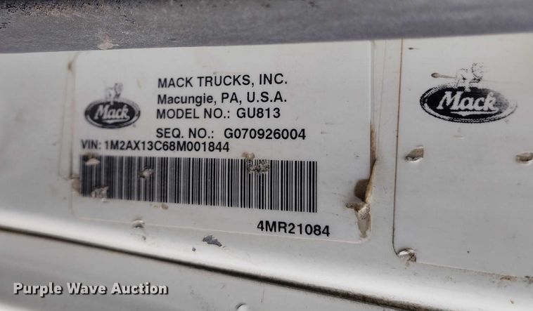 image for item DP8897 2008 Mack 813 Granite roll-off container truck