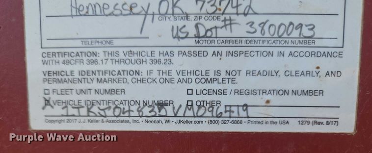 image for item DW5122 1997 Trail King TK80MDG-483 lowboy equipment trailer