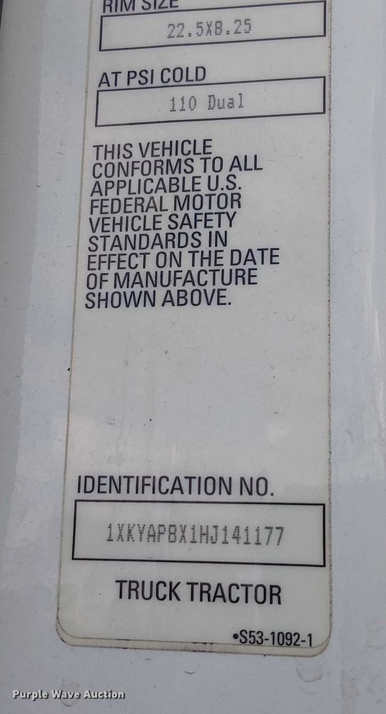 image for item EC1205 2017 Kenworth T680 semi truck