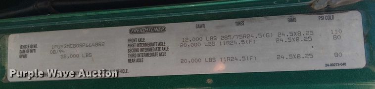 image for item EC1216 1995 Freightliner FLD 112 semi truck