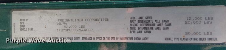 image for item EC1216 1995 Freightliner FLD 112 semi truck