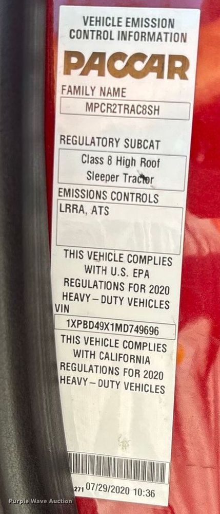 image for item ED2249 2021 Peterbilt 579 semi truck