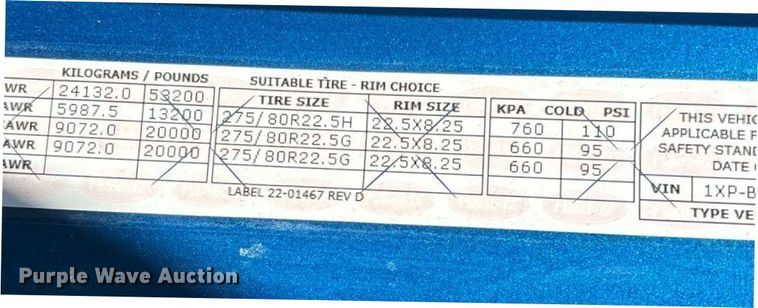 image for item ED2250 2022 Peterbilt 579 semi truck