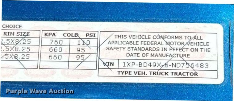 image for item ED2250 2022 Peterbilt 579 semi truck