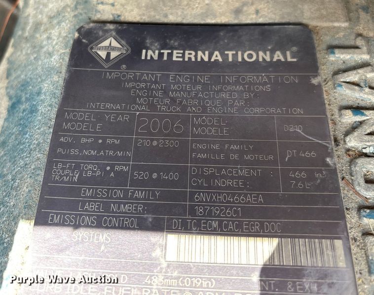 image for item ED2256 2007 International 4300 flatbed truck