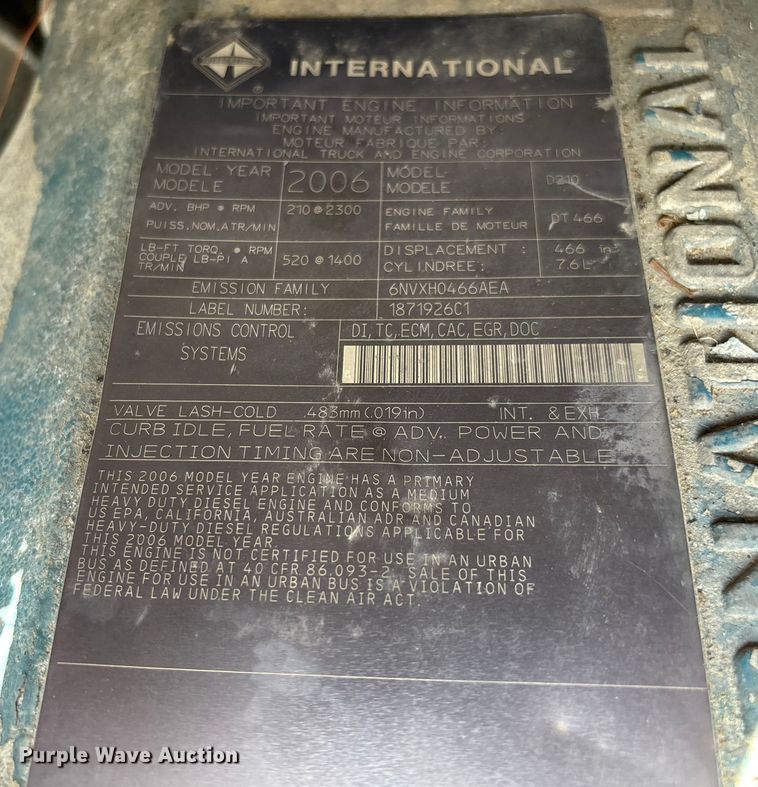 image for item ED2256 2007 International 4300 flatbed truck