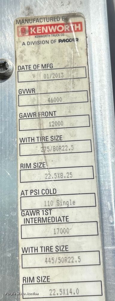 image for item ED2263 2014 Kenworth T660 semi truck