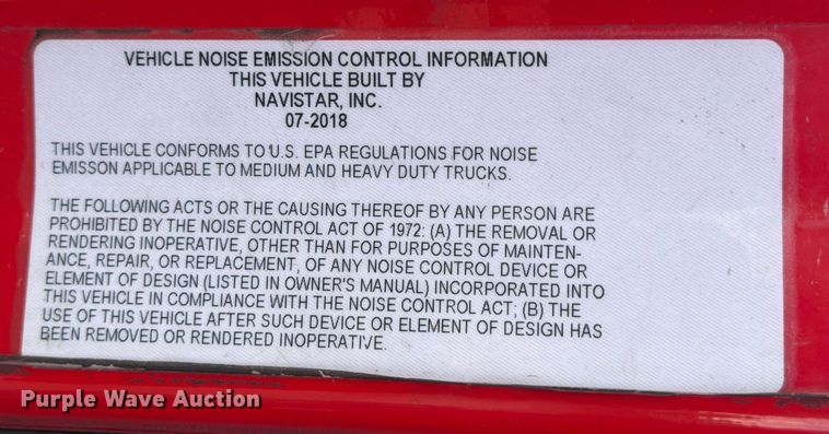 image for item ED5918 2019 International LT625 semi truck