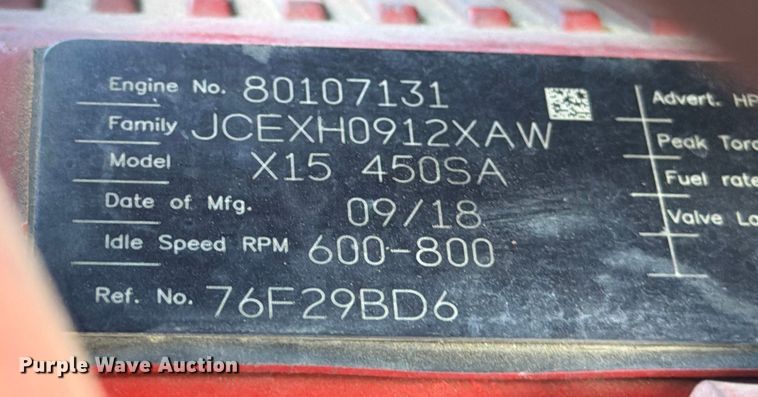 image for item ED5919 2019 International LT625 semi truck