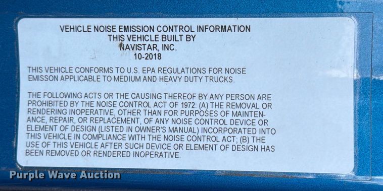 image for item ED5919 2019 International LT625 semi truck