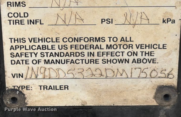 image for item ED5925 2013 Neville Built drop deck equipment trailer