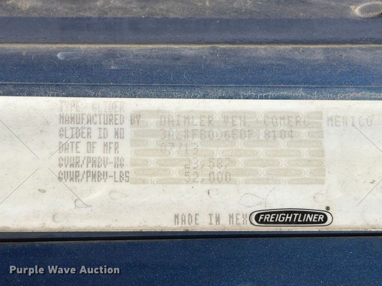 image for item ED5927 2014 Freightliner Coronado glider kit semi truck