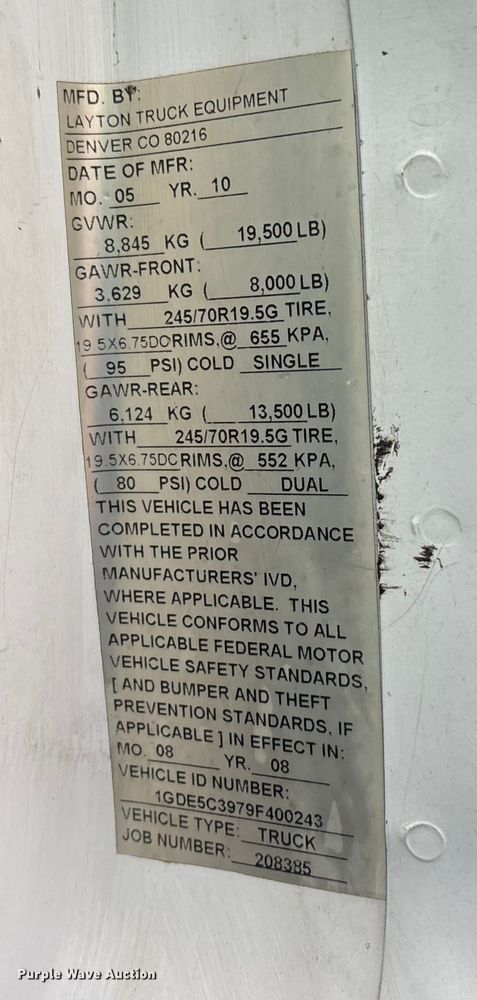 image for item EE4149 2009 GMC C5500 4x4 flatbed truck