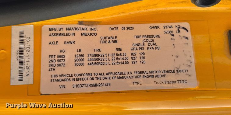 image for item EF2190 2021 International LT625 