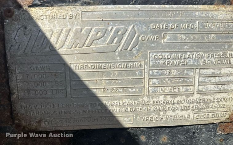 image for item EL0002 2006 Sidump'r side dump trailer