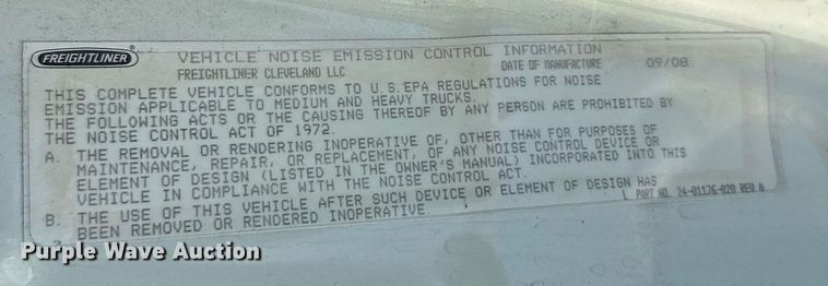 image for item EL0023 2009 Freightliner Cascadia semi truck