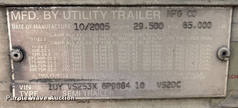 image for item EM0616 2006 Utility VS2DC dry van trailer