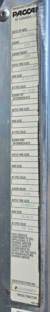 image for item EM0637 2015 Kenworth T370 semi truck