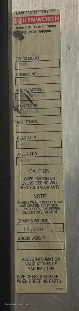 image for item EM8198 1999 Kenworth T800 semi truck
