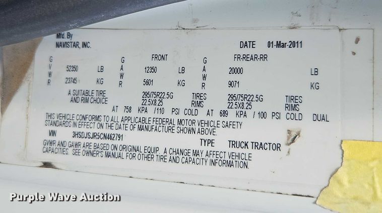 image for item EO4703 2012 International ProStar semi truck