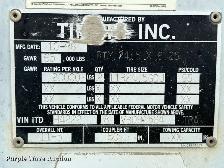 image for item EP0678 1997 Timpte grain trailer