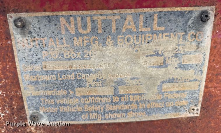 image for item ER2459 1997 Nuttall lowboy oilfield trailer