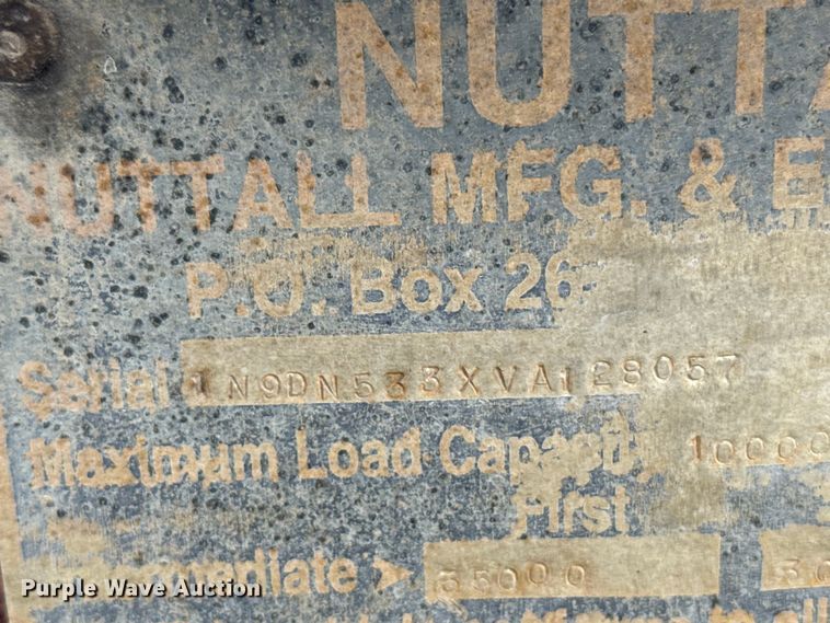 image for item ER2459 1997 Nuttall lowboy oilfield trailer