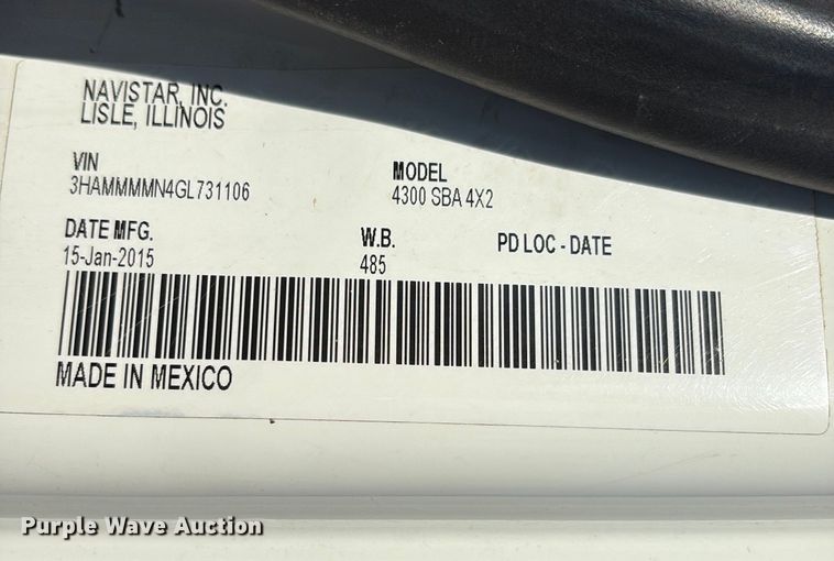 image for item ET7090 2016 International 4300  bucket truck