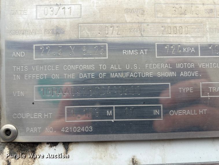 image for item ET8555 2012 Great Dane SSL-1314-22053 dry van trailer