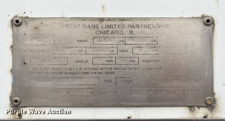 image for item ET8556 2013 Great Dane CSE-1314-02053 dry van trailer