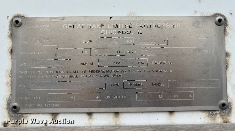 image for item ET8558 2013 Great Dane SSL-1314-02053 dry van trailer