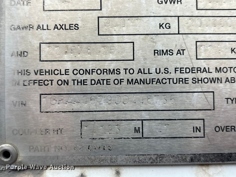 image for item ET8559 2013 Great Dane CSE-1314-02053 dry van trailer