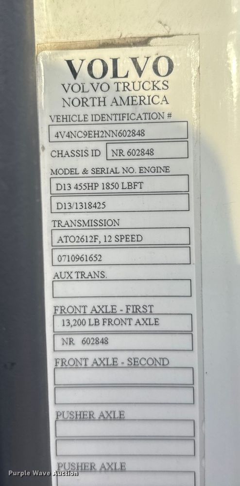 image for item EU6109 2022 Volvo VNL semi truck