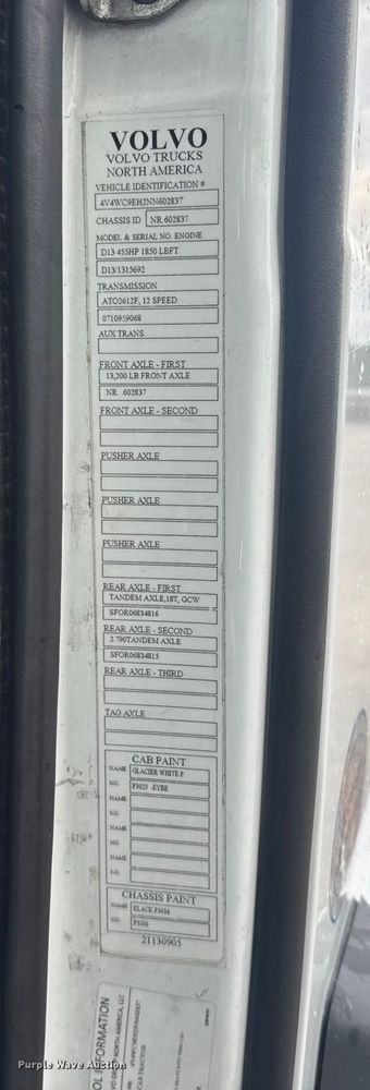 image for item EU6112 2022 Volvo VNR semi truck