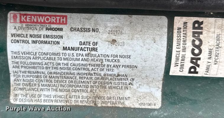 image for item EV1866 2019 Kenworth T680 semi truck