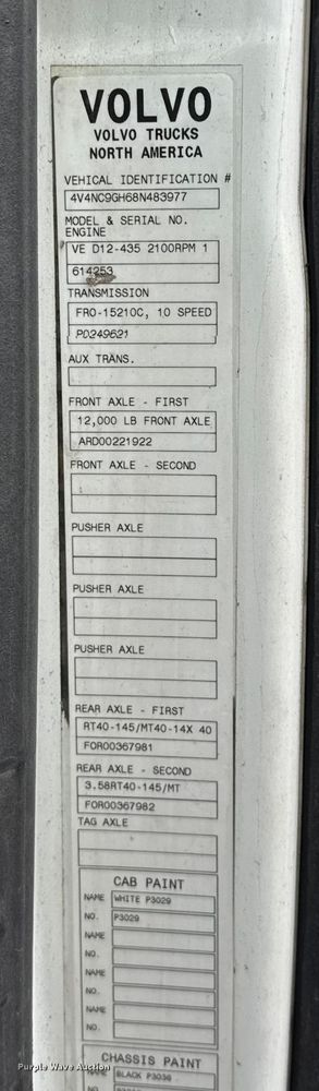 image for item EV1871 2008 Volvo VNL  semi truck