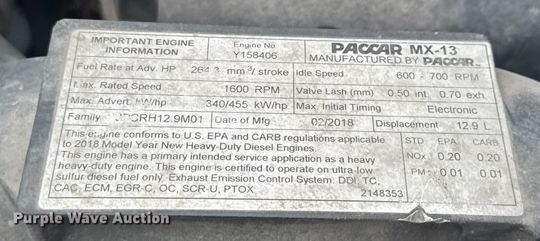 image for item EV1873 2019 Kenworth T880 semi truck