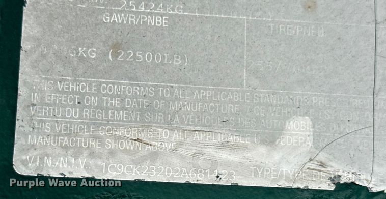 image for item EV1875 2002 Chassis King container trailer