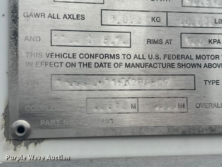 image for item EV1985 2014 Great Dane GS1-1314-01050 dry van trailer