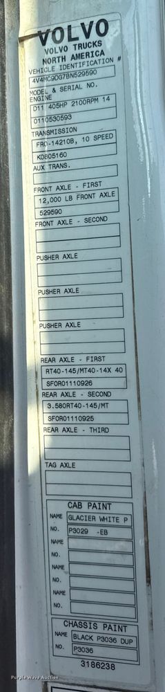 image for item ND9415 2011 Volvo Truck VNM semi truck