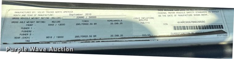 image for item ND9415 2011 Volvo Truck VNM semi truck